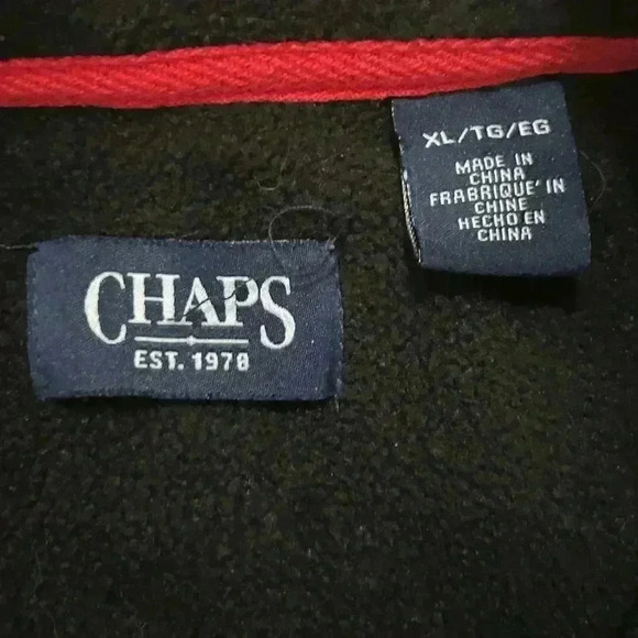 Chaps Men’s XL Fleece Lined Full Zip Sweater - Picture 5 of 9